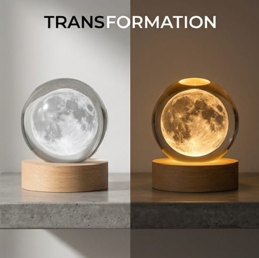 3D Moon Crystal Ball LED Lamp