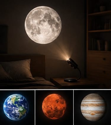 USB Planet Projector Lamp with 6 Interchangeable Planet Slides