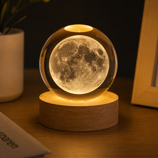 3D Moon Crystal Ball LED Lamp