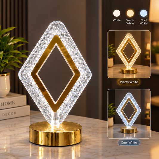 Touch LED Diamond Crystal Lamp – 3 Light Colors